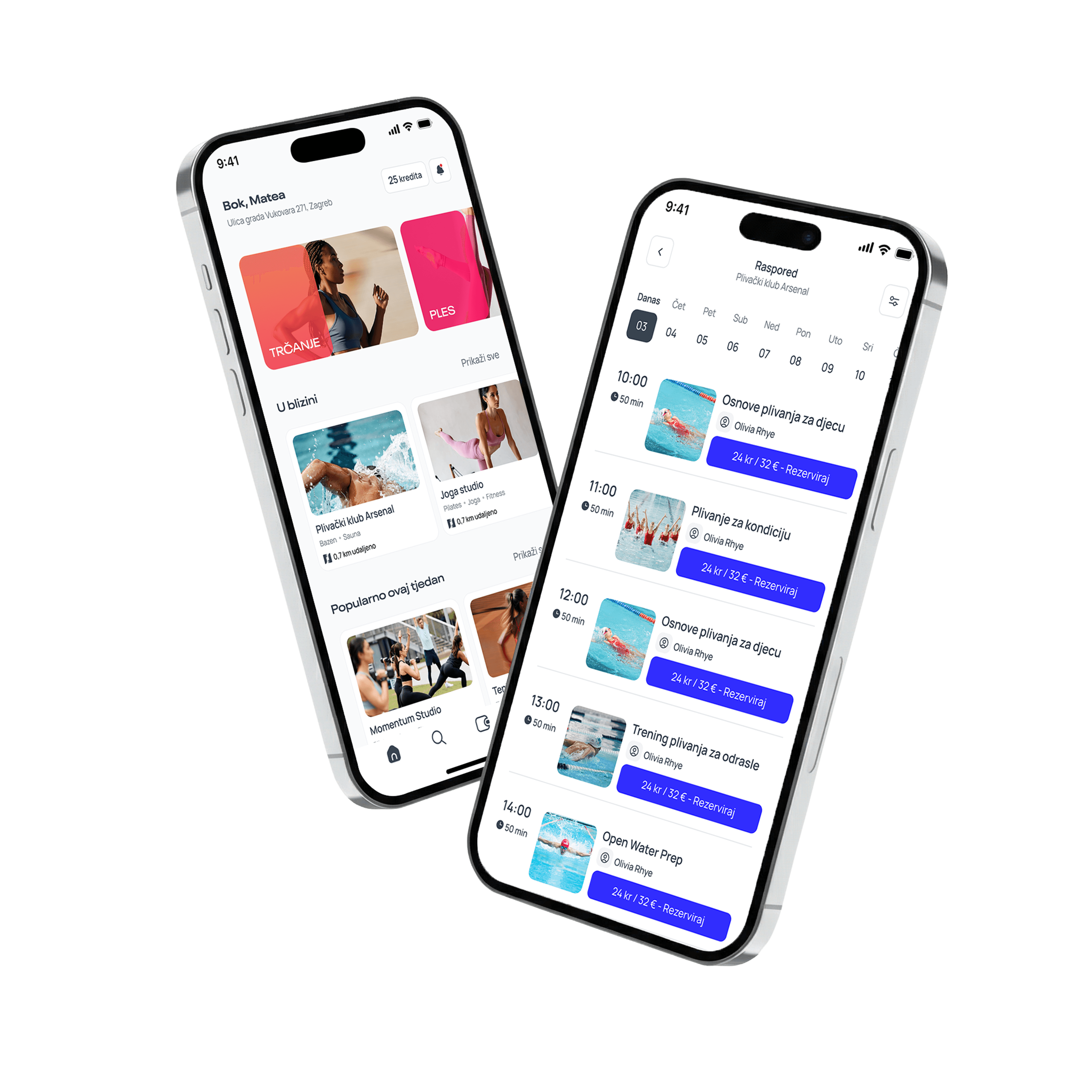 FIT NA KLIK prikaz aplikacije za fitness, yoga i pilates studije
